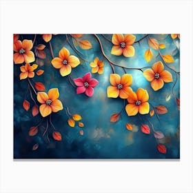 Autumn Flowers Wallpaper Canvas Print