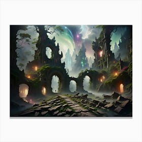 Fantasy City, Mysterious Aura. Canvas Print