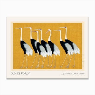 Japanese Red Crown Cranes Poster Canvas Print