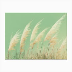 Abstract Pampas Grass Blowing 1 Canvas Print