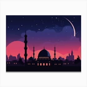 Islamic City At Night Art Print Canvas Print