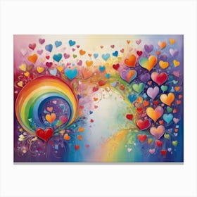 Rainbow Hearts 5 Canvas Print