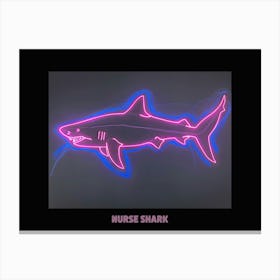 Neon Pink Nurse Shark 6 Poster Canvas Print