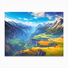 Landscape Painting, Landscape Painting, Landscape Painting 2 Canvas Print