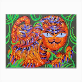 Funny tiger illustration Canvas Print