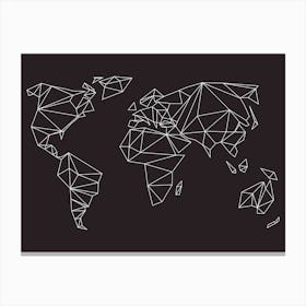 Geometrical World Black Canvas Print