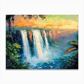 Waterfall In The Jungle 1 Canvas Print