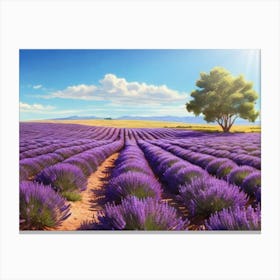 Lavender Field paintings art print 5 Canvas Print