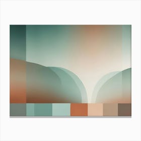 Abstract Blurred Background With Vertical Lines And Curves In Shades Of Green And Brown Canvas Print