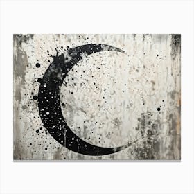 Grunge Style Concrete Wall Encapsulated In A Circular Design Dirt Patterns Sprinkling Across The Su (1) Canvas Print