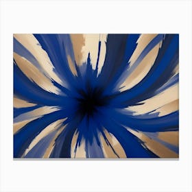 Abstract Image Of A Swirling, Blue And Beige Pattern, Creating A Vortex Or A Tunnel Effect Canvas Print