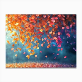 Elegant Colorful With Vibrant Flower Hanging Branches 6 Canvas Print