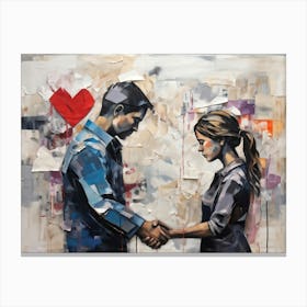 An Abstract Painting Capturing The Essence Of Conflicting Emotions Such As Love And Care Contrasted (2) Canvas Print