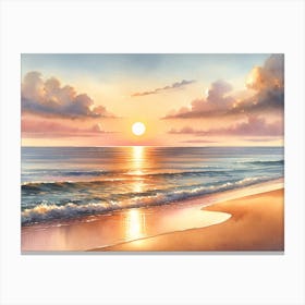 Sunset On The Beach Canvas Print