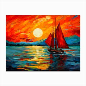 Sailing Into Parisian Sunset Canvas Print