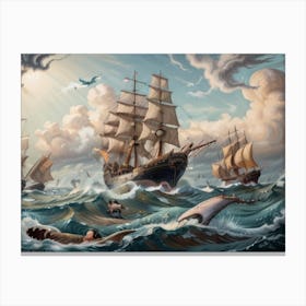 Ship ON the High Seas Canvas Print