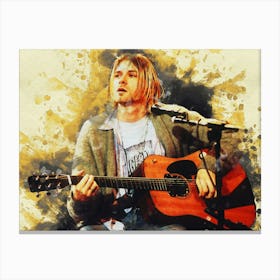Smudge Of Portrait Kurt Cobain Mtv Unpluged Canvas Print
