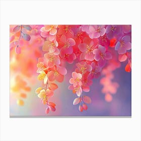 Elegant Colorful With Vibrant Leaves Hanging Branches 1 Canvas Print