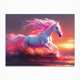 Horse At Sunset Canvas Print