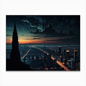 Cityscape At Night 2 Canvas Print