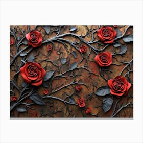 Roses On The Wall Canvas Print