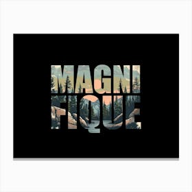 Magnifique Poster Retro Mountains Illustration 5 Canvas Print