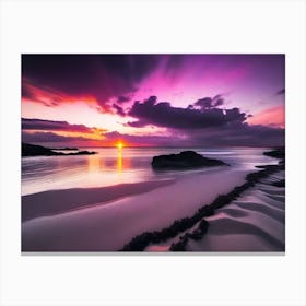 Sunset On The Beach 904 Canvas Print