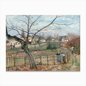 The Fence (1872), Camille Pissarro Canvas Print