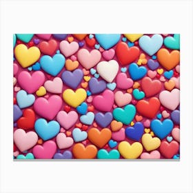 Colorful Hearts 5 Canvas Print