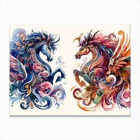 Two Dragons Canvas Print