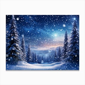 Banner Featuring A Majestic Winter Landscape Blanketed By Pristine Snow Where Magic Snowflakes Gen (3) Canvas Print