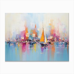 Sailboats In The Harbor 1 Canvas Print