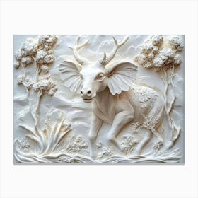 3d Deer Sculpture Canvas Print