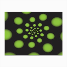Green Spiral Dots Canvas Print