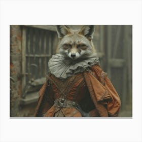 Absurd Bestiary: From Minimalism to Political Satire.Fox In Costume Canvas Print