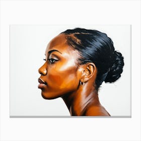 Side Profile Of Beautiful Woman Oil Painting 112 Canvas Print