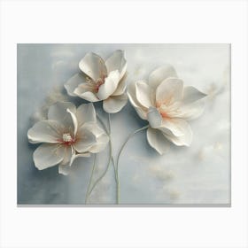 Three White Flowers Canvas Print