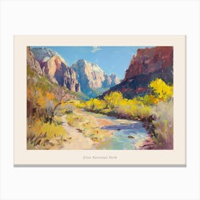 Western Landscapes Zion National Park Utah 3 Poster Canvas Print