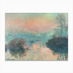 Sun Setting On The Seine At Lavacourt (1880), Claude Monet Canvas Print