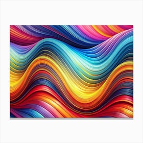 Abstract Colorful Wavy Stripes Canvas Print