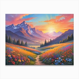 Sunset In The Mountains 4 Canvas Print