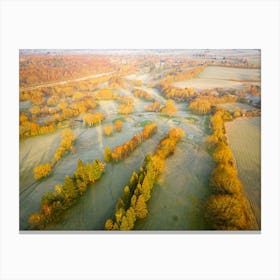 Autumn Field In Frost Canvas Print