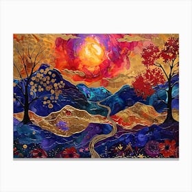 Sunset In The Mountains Canvas Print