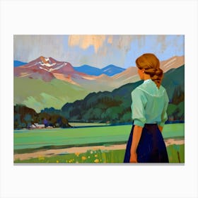 Girl In The Mountains 2 Canvas Print