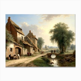 Village By The Water 1 Canvas Print