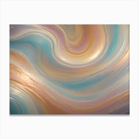 Abstract Image Of Swirling, Fluid Lines In Shades Of Blue, Gold, And Pink, Creating A Dynamic And Mesmerizing Effect Canvas Print