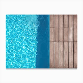 Swimming Pool Wood Board Canvas Print
