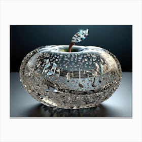 Apple With Music Notes 22 Canvas Print