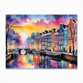 Amsterdam At Sunset 3 Canvas Print