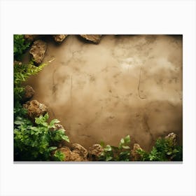 Frame With Plants And Rocks 1 Canvas Print